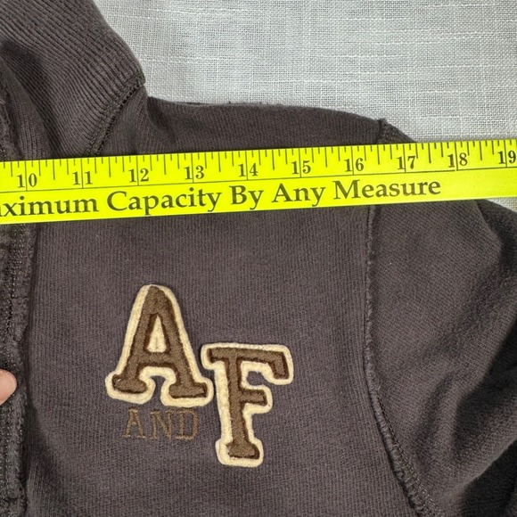 Y2K Abercrombie Fitch Men L Brown AF Logo Sweater Long Sleeve Grunge Faded VTG - Picture 9 of 14
